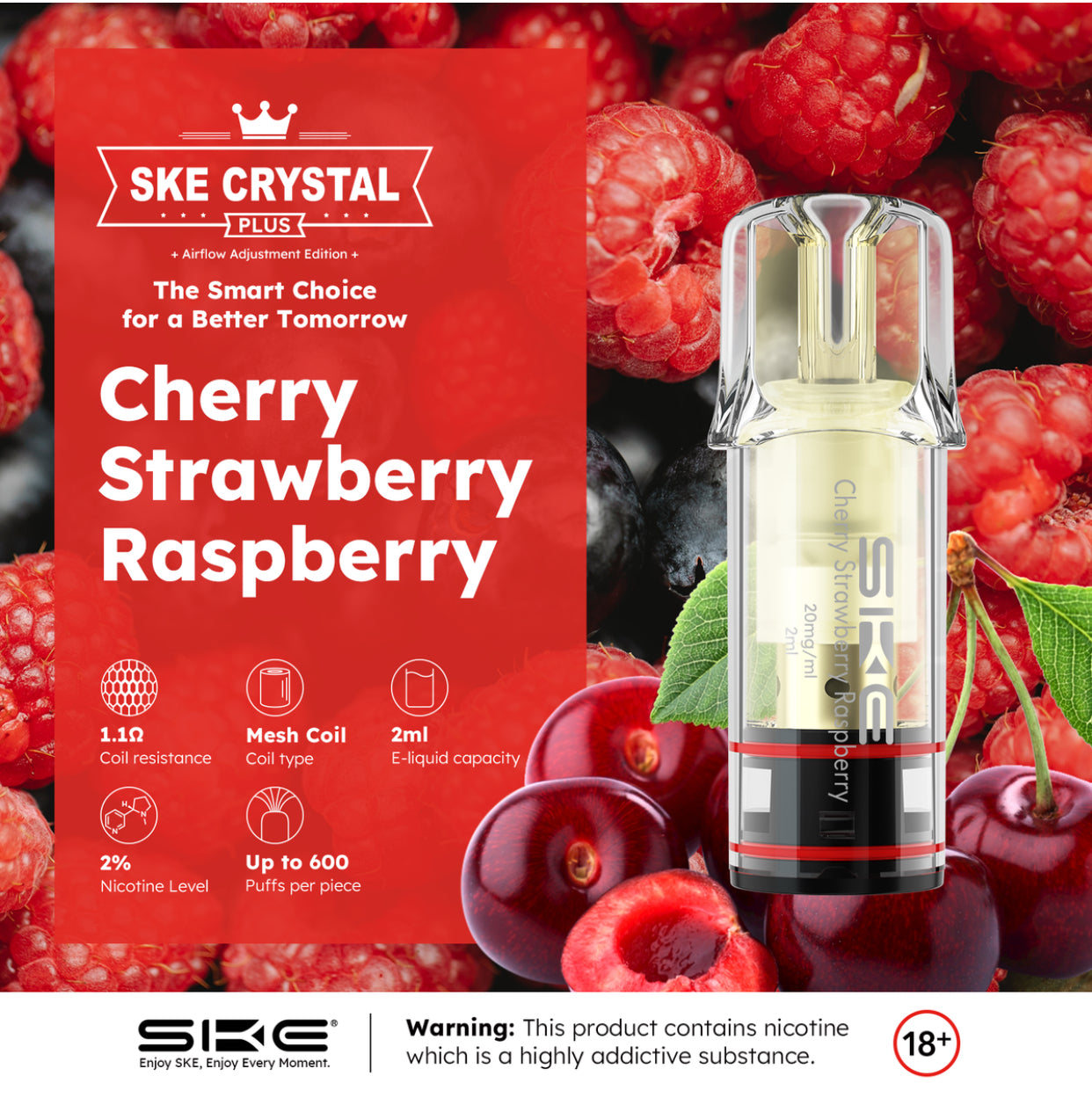 Crystal Plus Pods - Cherry Strawberry Raspberry