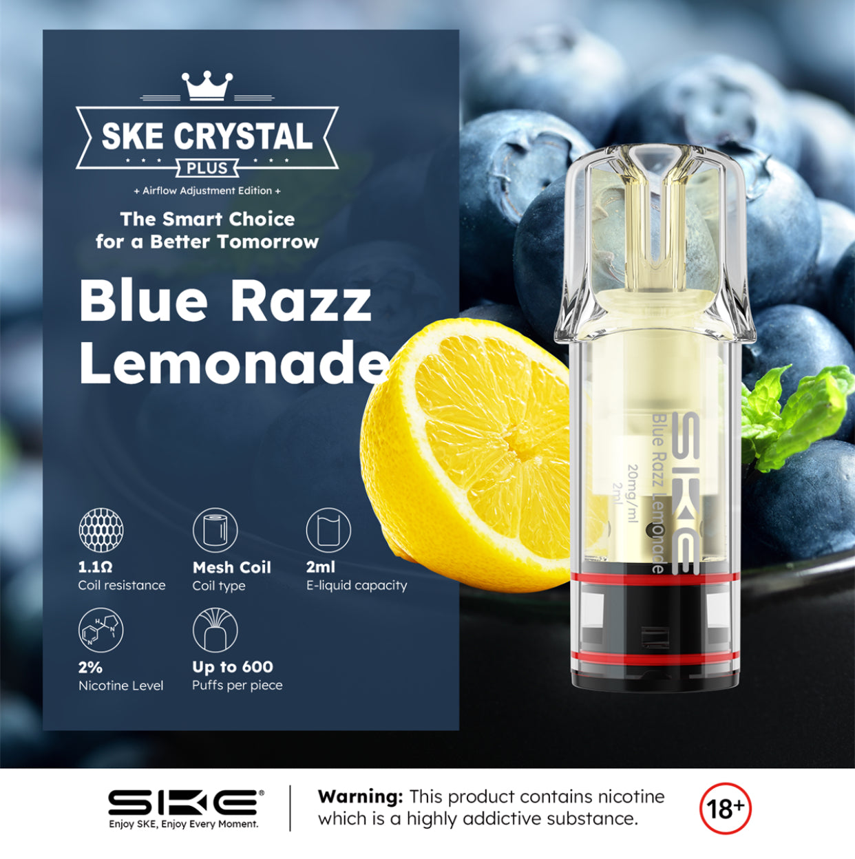 Crystal Plus Pods - Blue Razz Lemonade